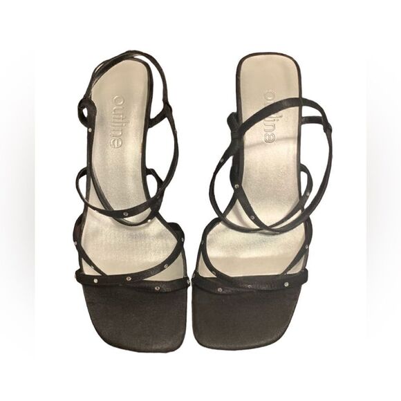 Outline black strappy heeled shoes‎ - Picture 2 of 8